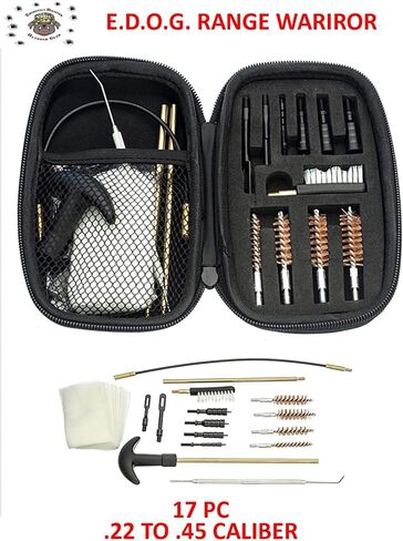 طقم تنظيف المسدس 27 قطعة من Range Warrior - متوافق مع Hellcat PRO - حصيرة تخطيطية (عرض متفجر)، Range Warrior Universal .22 9mm - .45 Kit & Tac Book Accessories Set in Kuwait