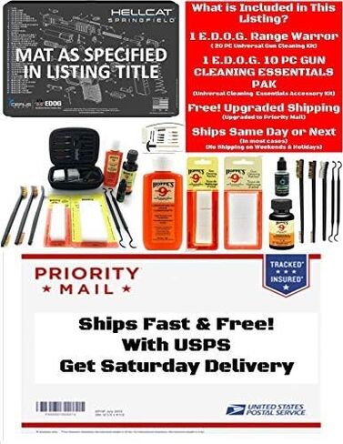 طقم تنظيف المسدس 27 قطعة من Range Warrior - متوافق مع Hellcat PRO - حصيرة تخطيطية (عرض متفجر)، Range Warrior Universal .22 9mm - .45 Kit & Tac Book Accessories Set in Kuwait
