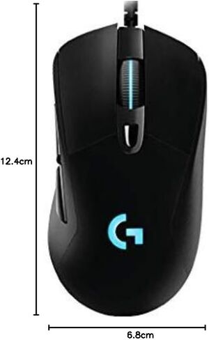 ماوس ألعاب سلكي من لوجيتك G403 Hero، مستشعر Hero 16K، 16000 نقطة في البوصة، مفاتيح بإضاءة خلفية RGB، أوزان قابلة للتعديل، 6 أزرار قابلة للبرمجة، ذاكرة على اللوحة، كابل مجدول، جهاز كمبيوتر/ماك/كمبيوتر محمول - أسود in Saudi Arabia