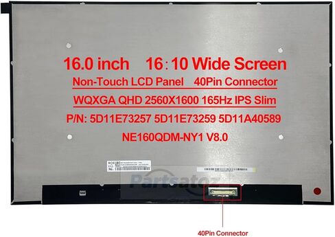 شاشة كمبيوتر محمول جديدة مقاس 16.0 بوصة NE160QDM-NY1 NE160QDM-NY3 B160QAN02.Q MNG007DA1-6 165 هرتز WQXGA 2560x1600 2.5K IPS 40Pin LCD غير تعمل باللمس لوحة LED استبدال وحدة العرض (40 دبابيس غير تعمل باللمس) in Kuwait