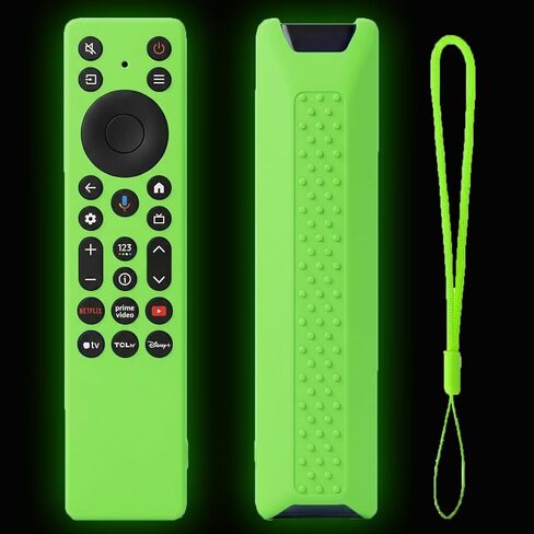2 Pack TOKERSE Case for TCL RC923A / RC813A Remote, Cover Compatible with TCL RC923A FMB1 / RC813A 2025 TV Remote Anti Slip Shockproof Silicone Sleeve with Lanyard Glow in The Dark - Blue Green in Kuwait