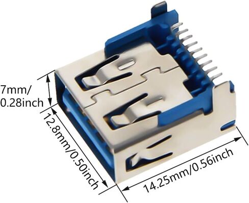 15 قطعة PCB USB موصل USB 3.0 نوع A أنثى جاك 9 دبوس عودة إدراج التصحيح لا حافة ، WuJuntool in Kuwait