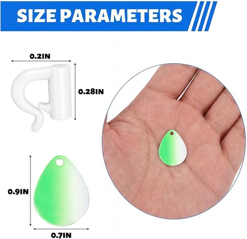 240 Pcs Fishing Kits 40 Pcs Spinner Blades and 200 White Quick Change Spinner Clevis Rotating Blade Bait Set in Assorted Colors for DIY Lure Making Walleye Rig Salmon Trout Bass Fishing in Kuwait