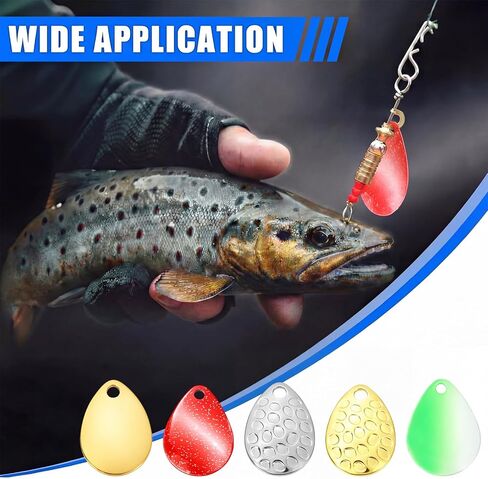 240 Pcs Fishing Kits 40 Pcs Spinner Blades and 200 White Quick Change Spinner Clevis Rotating Blade Bait Set in Assorted Colors for DIY Lure Making Walleye Rig Salmon Trout Bass Fishing in Kuwait