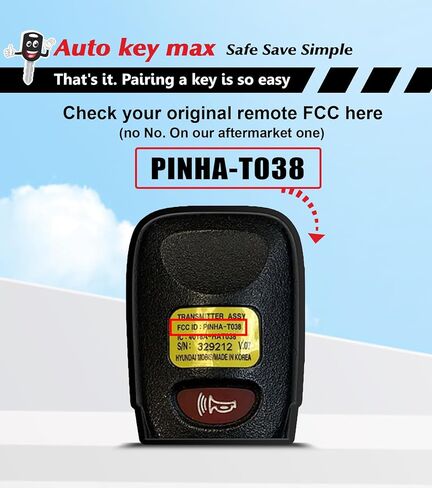 Simple Key Fob Keyless Entry Remote, Replacement for Hyundai Santa Fe 2007 2008 2009 2010 2011 2012 Remote PINHA-T038 (2) in Kuwait