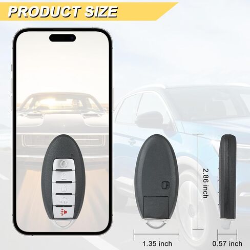 Vurkcy Key Fob Replacement for 2019-2023 Nissan Altima/ 20-23 Versa Sentra Car Keyless Entry Remote Control, KR5TXN4, 5 Buttons in Kuwait