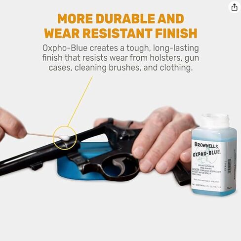 Brownels Oxpho-Blue Liquid Blue, Cold Bluing Solution / 100 Cleaning swabs, Professional Grade, 32 oz New Version in Kuwait
