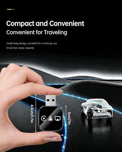 Mini Wireless Carplay Adapter for iPhone 3 in 1 Car Play Dongle Wired to Wireless Screen Mirror Accessories Converts Fast Auto Connect No Audio Delay Bluetooth 5.3 & 5ghz Wi-Fi - Plug & Play (2PCS) in Kuwait
