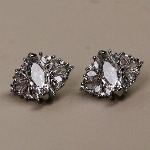 Bow Rhinestone for Clip on Earbuds Open Ear Accessories, Removable Exquisite DIY Decoration (Style F - Silver Bow) in Kuwait
