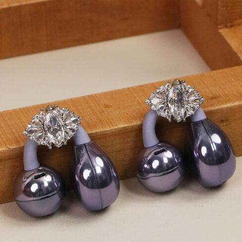 Bow Rhinestone for Clip on Earbuds Open Ear Accessories, Removable Exquisite DIY Decoration (Style F - Silver Bow) in Kuwait