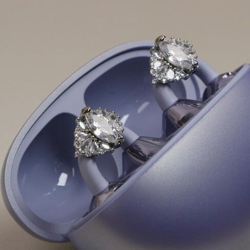 Bow Rhinestone for Clip on Earbuds Open Ear Accessories, Removable Exquisite DIY Decoration (Style F - Silver Bow) in Kuwait