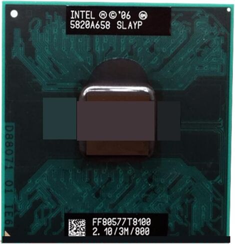 وحدة المعالجة المركزية Asli Lntel c 2 Duo T8100 (ذاكرة تخزين مؤقت 3 ميجابايت، .10 جيجاهرتز 800 ميجاهرتز FSB، ثنائي النواة) لمعالج الكمبيوتر المحمول GM45 PM45 مجانًا in Kuwait