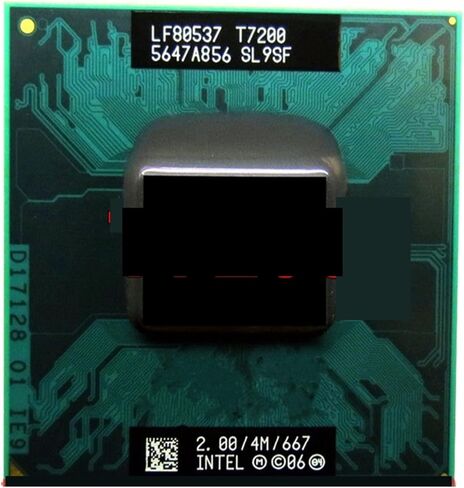 معالج كمبيوتر محمول c 2 Duo T7200 CPU مقبس 479 (4 ميجا كاش/2.0 جيجا هرتز/667 ميجا هرتز/ثنائي النواة) in Kuwait