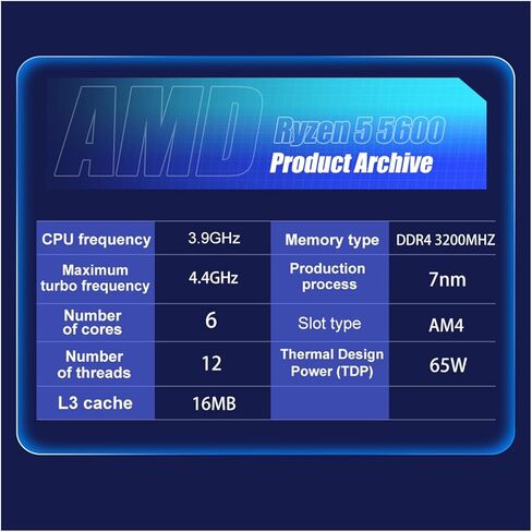 معالج وحدة المعالجة المركزية AR 5 5600 R5 3. جيجا هرتز سداسي النواة اثني عشر خيط 7NM L3 = 32M 100-000000927 مقبس AM4 in Kuwait