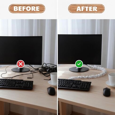 9 ft Decorative Fabric Cord Cover Organza Fabric Cord Cover for Wires Fabrics Cable Sleeve TV Computer Phone Charger Lamps Home & Office Cable Management in Kuwait