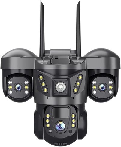 【3 Cameras + 3 Screens】 4G SIM Outdoor Waterproof CCTV Security Camera – 15MP HD 6K Night Vision, IP66 Weatherproof, Remote Mobile Monitoring(US Plug,4G Camera 32G Card) in Kuwait