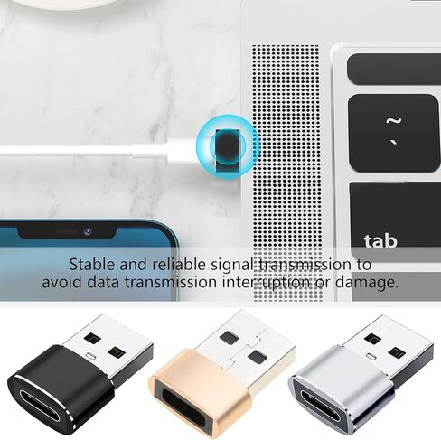 Aluminum Alloy USB 2.0 to Ctype Connector, USB 2.0 Male to Female Adapter for Data Transfer and Charging Charging Converters in Saudi Arabia