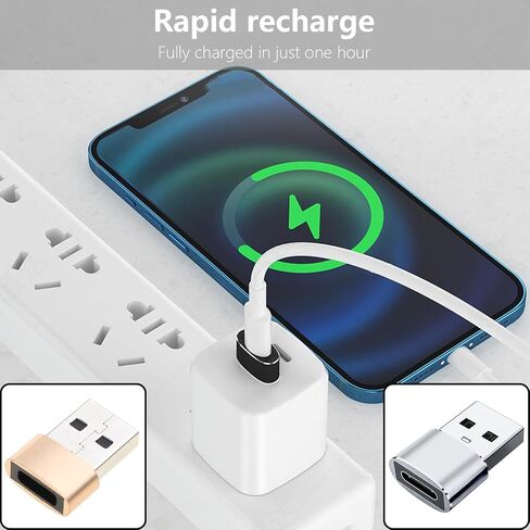 Aluminum Alloy USB 2.0 to Ctype Connector, USB 2.0 Male to Female Adapter for Data Transfer and Charging Charging Converters in Saudi Arabia