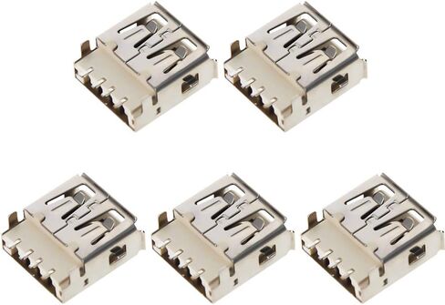 5 قطعة PCB USB موصل نوع A أنثى جاك 4 دبوس 90 درجة الجبهة إدراج الظهر التصحيح دبوس ، WuJuntool in Kuwait