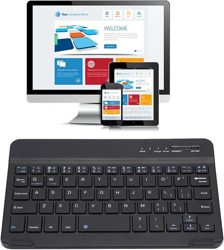 Honio Slient Keyboard, Black Portable Waterproof Wireless Keyboard, for Smart Phone Desktop Laptop in Kuwait