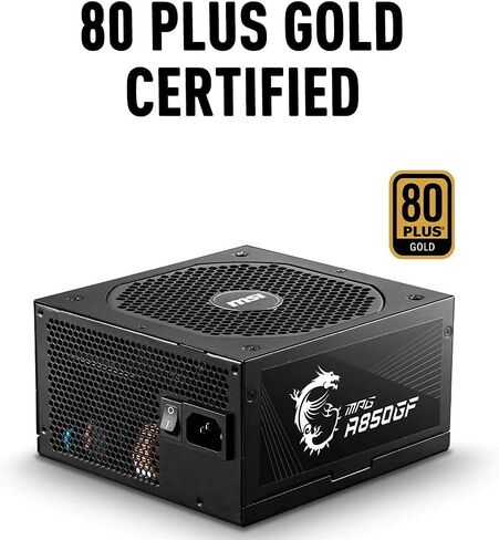 مزود الطاقة من سلسلة MSI MPG (PSU): 850 وات، وحدات كاملة، معتمد من الذهب 80 PLUS، ضمان 10 سنوات، A850GF (متجدد) in Kuwait
