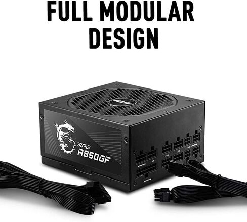 مزود الطاقة من سلسلة MSI MPG (PSU): 850 وات، وحدات كاملة، معتمد من الذهب 80 PLUS، ضمان 10 سنوات، A850GF (متجدد) in Kuwait