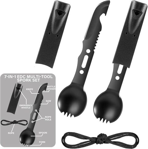 هدايا للرجال - أدوات تخييم متعددة - هدية عيد ميلاد فريدة للرجال EDC Spork، حشوة تخزين مبتكرة لعيد الميلاد على شكل فيل أبيض يقدم عيد الحب فكرة أداة صغيرة، هدية سانتا السرية الرائعة له in Kuwait