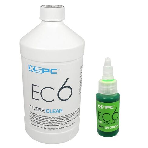 XSPC EC6 Clear Premix PC Coolant (1000mL) and ReColour Dye (30mL) Bundle, UV Navy in Kuwait