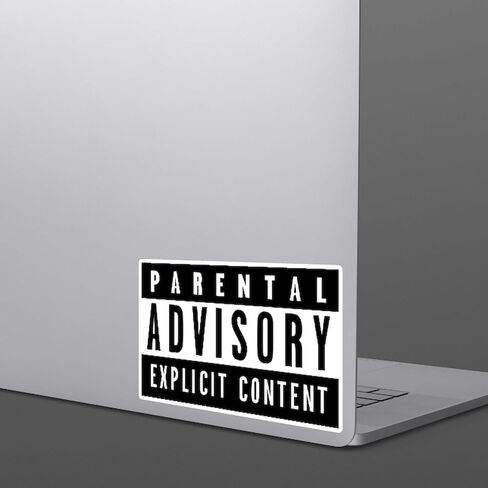 2-Pack Advisory Parental Explicit Content Vinyl Decal Sticker Bumper Window Laptop Gift Accessories 2-Pcs Music Movie Hiphop elbum 4.5" in Kuwait