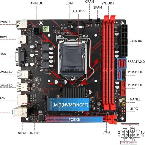 لوحة أم B75M M.2 NVME PCIEx8 DVI تدعم وحدة المعالجة المركزية DDR3 2/3 Gen LGA1155 للكمبيوتر الألعاب in Kuwait