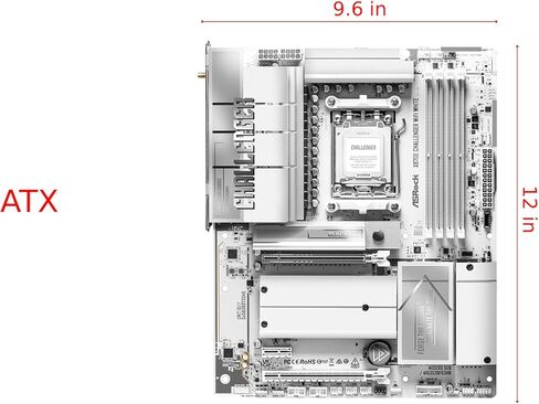 ASRock X870E Challenger WiFi White, AMD AM5 Ryzen 9000-7000, DDR5 8200+ (OC), PCIe 5.0, Dual USB4, Wi-Fi 7, 5G LAN, 20+2+1 Phase 110A SPS in Kuwait