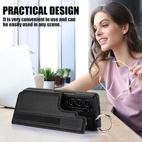 Asuwish Phone Case for Samsung Galaxy Z Fold 6 5G 2024 Wallet Cover with S Pen SPen Slot Credit Card Holder Stand Slim Rugged Mobile Purse Ring Cell Accessories ZFold6 Z6 G Fold6 6Z Women Men Black in Saudi Arabia