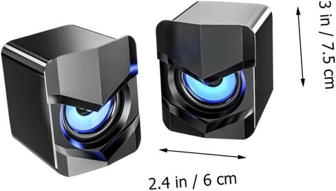 مكبرات صوت مكتبية صغيرة تعمل بالطاقة USB من Cabilock مع اتصال سلكي، ومكبرات صوت كمبيوتر متعددة الوسائط مدمجة للاستخدام المكتبي والمنزلي، ونظام صوت صغير أسود مطور متوافق مع DC5v in Kuwait