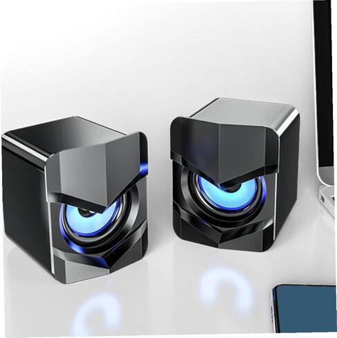 مكبرات صوت مكتبية صغيرة تعمل بالطاقة USB من Cabilock مع اتصال سلكي، ومكبرات صوت كمبيوتر متعددة الوسائط مدمجة للاستخدام المكتبي والمنزلي، ونظام صوت صغير أسود مطور متوافق مع DC5v in Kuwait