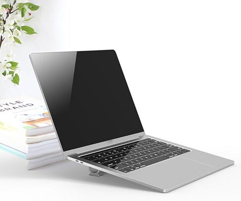 BESTYASH Laptop Cooling Rack and Multipurpose Hollow Notebook PC Holder Aluminum Portable Laptop Stand with Ergonomic Height Riser Silver Suitable for Office and Travel in Kuwait