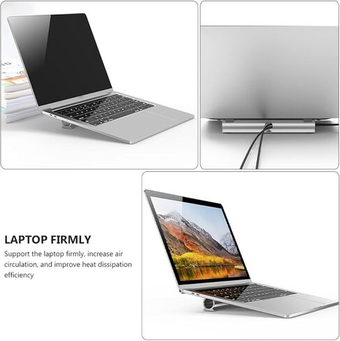 BESTYASH Laptop Cooling Rack and Multipurpose Hollow Notebook PC Holder Aluminum Portable Laptop Stand with Ergonomic Height Riser Silver Suitable for Office and Travel in Kuwait