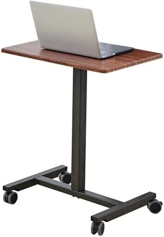 Mobile Laptop Desk, Adjustable Height Rolling Desk, Mobile Portable Standing Desk, Pneumatic Sit Stand Desk Laptop Desk, in Kuwait