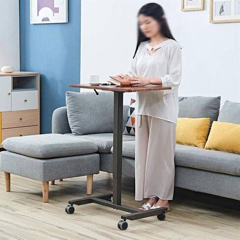 Mobile Laptop Desk, Adjustable Height Rolling Desk, Mobile Portable Standing Desk, Pneumatic Sit Stand Desk Laptop Desk, in Kuwait
