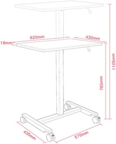 Mobile Laptop Desk, Adjustable Height Rolling Desk, Mobile Portable Standing Desk, Pneumatic Sit Stand Desk Laptop Desk, in Kuwait
