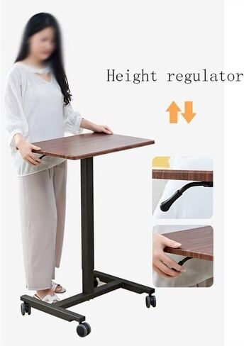 Mobile Laptop Desk, Adjustable Height Rolling Desk, Mobile Portable Standing Desk, Pneumatic Sit Stand Desk Laptop Desk, in Kuwait
