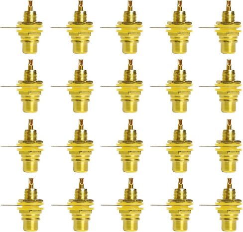 20 قطعة من مقبس RCA من سبائك الزنك - مقبس AV فردي مطلي بالذهب لتركيب لوحة الصوت والفيديو (موصل محوري) (أبيض × 20 قطعة) in Kuwait
