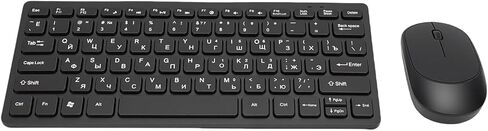 EBTOOLS Russian Keyboard and Mouse Combo, 2.4G Wireless Compact Keyboard with USB Receiver, 78 Keys, Silent Mouse, for Desktop, Computer in Kuwait