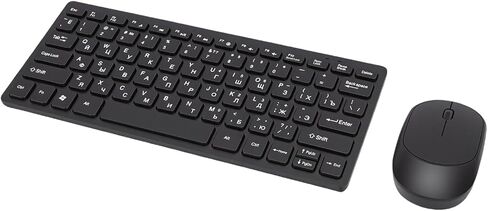 EBTOOLS Russian Keyboard and Mouse Combo, 2.4G Wireless Compact Keyboard with USB Receiver, 78 Keys, Silent Mouse, for Desktop, Computer in Kuwait