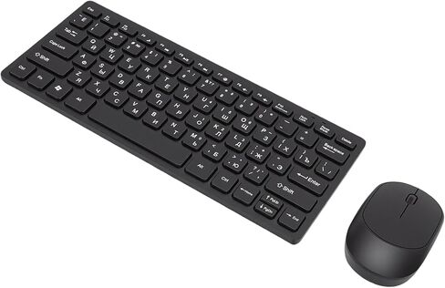 EBTOOLS Russian Keyboard and Mouse Combo, 2.4G Wireless Compact Keyboard with USB Receiver, 78 Keys, Silent Mouse, for Desktop, Computer in Kuwait