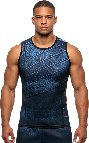 Men's Muscle Tank Top Sleeveless T-Shirts Baselayer Tees Cool Dry Compression Shirts Running Sports Vest in Saudi Arabia
