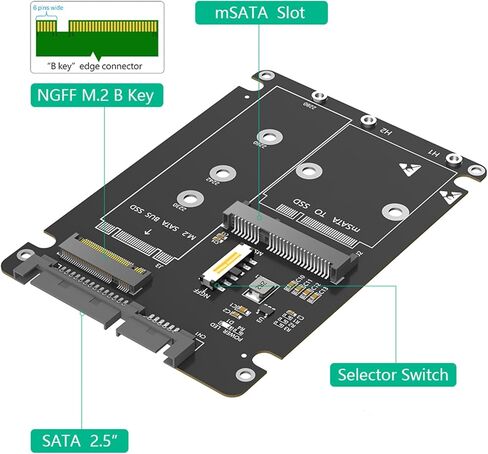 Parallel MSATA to SATA3.0 Connectors Adapter Card for Upgraded Computer Storage in Kuwait