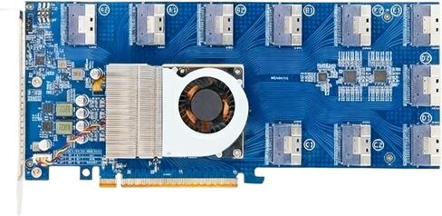 بطاقة توسيع Plx88096، تربط 5X Pcie 4.0 X16 أو 10X Pcie 4.0 X8 عبر محرك الأقراص الصلبة U.2، مفتاح Sff8654 in Kuwait