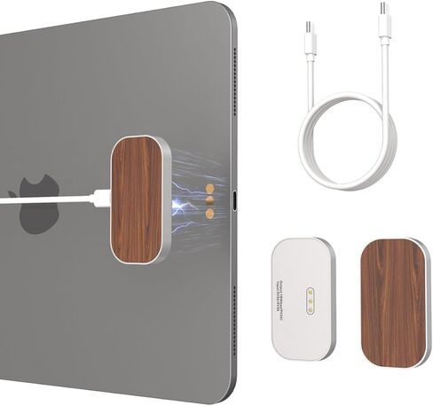 شاحن لاسلكي مغناطيسي لجهاز iPad Pro 11 (1st/2nd/3rd/4th) وiPad Air 11 (M2/M3) وiPad Air 10.9 (4th/5th)، لوحة شحن لاسلكية من خليط معدني للشحن السريع بقدرة 18 وات مع كابل سلك USB-C in Kuwait