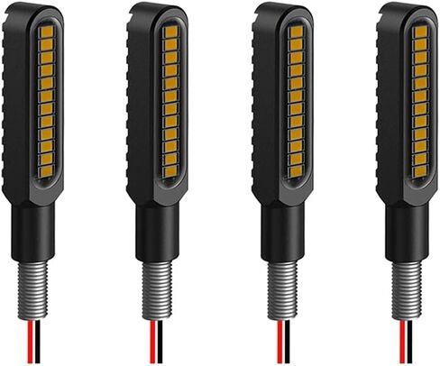BlyilyB Waterproof Motorcycle Blinkers Indicator Turn Signal Amber Flowing Sequential Universal Lamp (Pack of 2) in Saudi Arabia