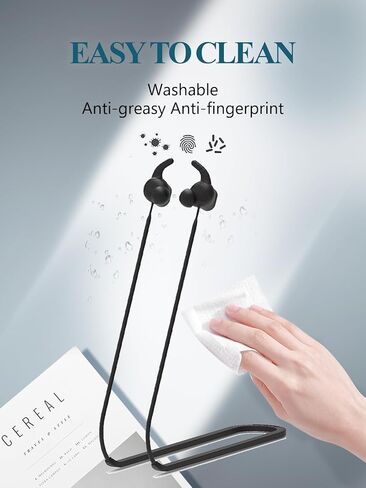 لحزام Beats Solo Buds، حبل رياضي من السيليكون الناعم المضاد لفقدان الحزام، إكسسوارات تصميم خاصة مضادة للانزلاق متوافقة فقط مع سلك حبل الرقبة Beats Solo Buds، أسود in Kuwait